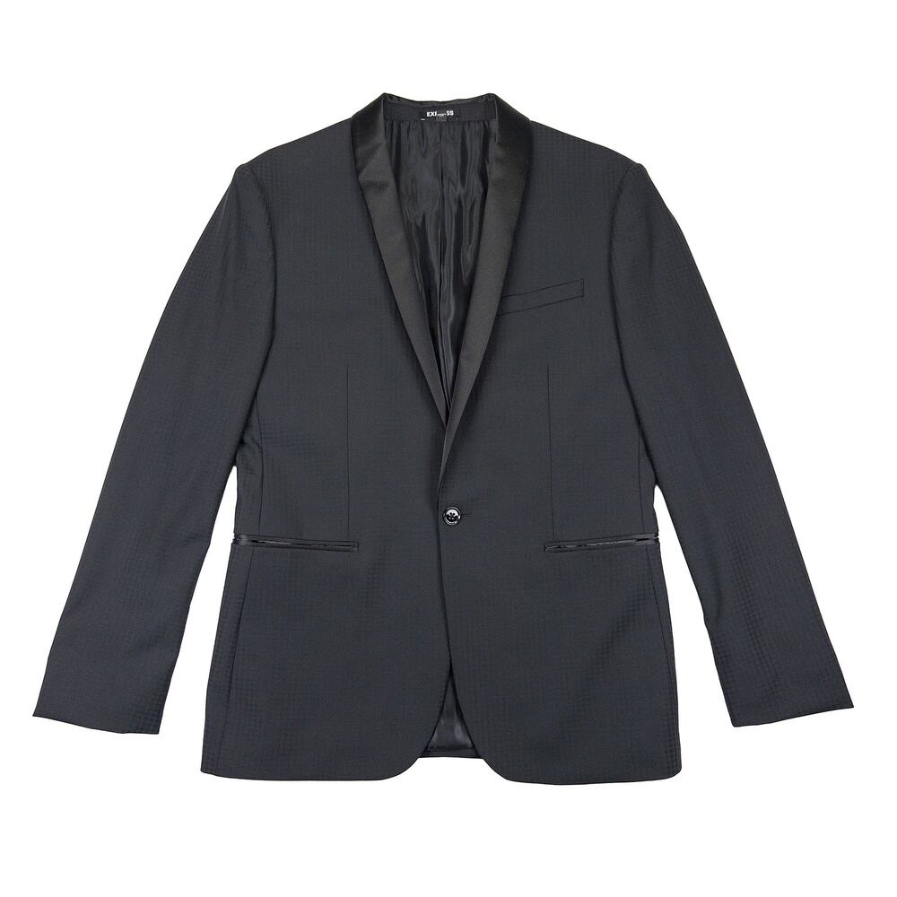 Express Slim Fit Tuxedo Jacket Men 40R Black Wool Blend Formal Evening